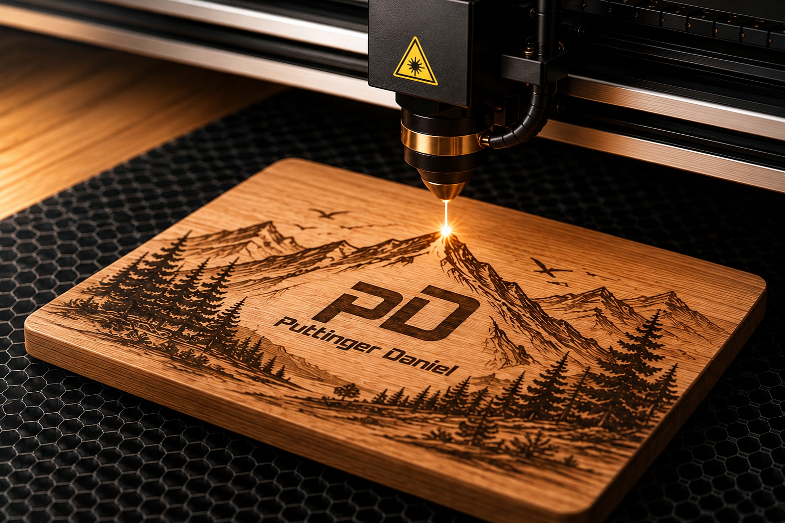 Lasergravur auf Holz